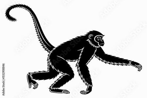gibbon sihouette black vector