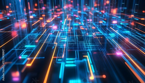 Abstract digital network design.