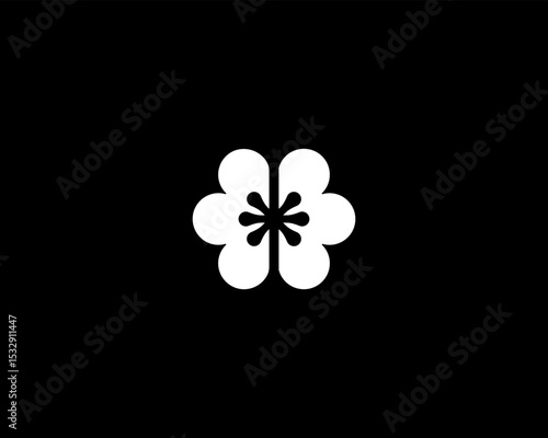 Abstract flower logo. Brain logotype. Universal brainstorm intellect vector icon.