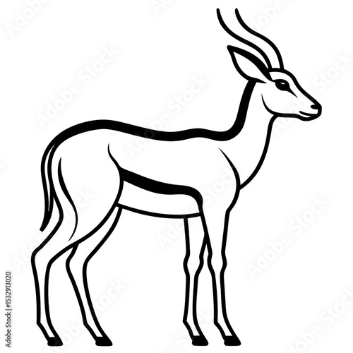 Springbok Outline Vector in Clean Minimal Style