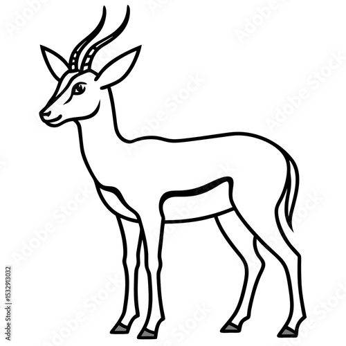 Springbok Outline Vector in Clean Minimal Style