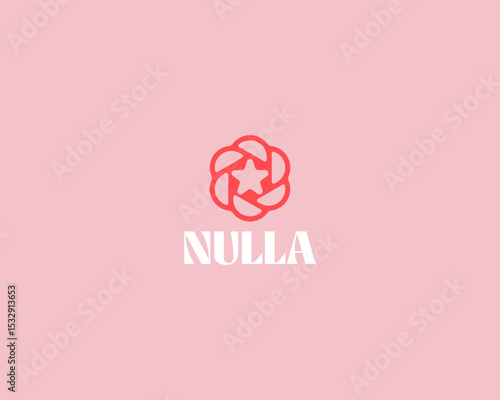 A star logo in negative space. Creative flower shutter icon. Award symbol. Creative leader success vector sign.