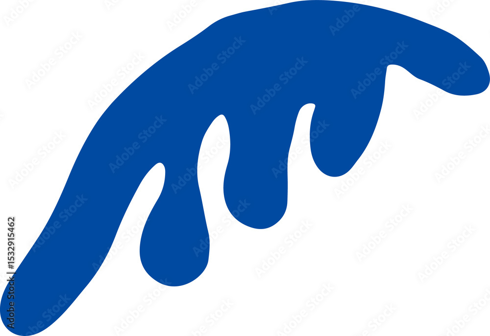 Abstract blue form is flowing as curved drip shapes in flat design on transparent background Abstract blue form is flowing as curved drip shapes in flat design on transparent background