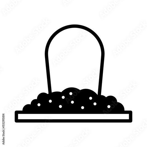 Shovel with soil ready for gravesite preparation for funerals and funeral services  