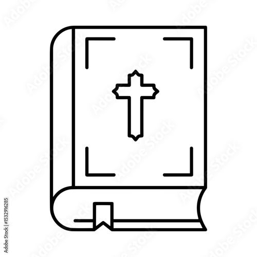 Religious book with a cross symbol on the cover design  