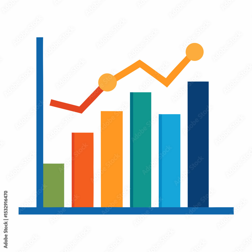 Business Graph on White Background Clean and Professional Data Visualization Illustration Business Graph on White Background Clean and Professional Data Visualization Illustration
