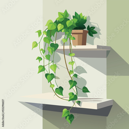 green ivy shelf minimalist decor