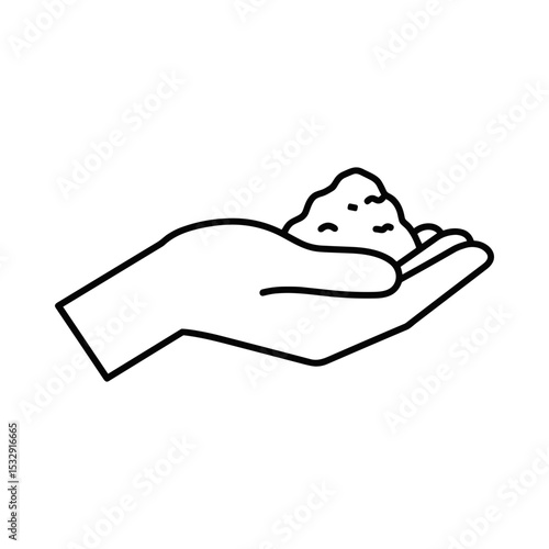 Hand holding a small amount of ash representing funerals and funeral services  