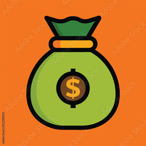 money bag icon dollar sing bag vector eps