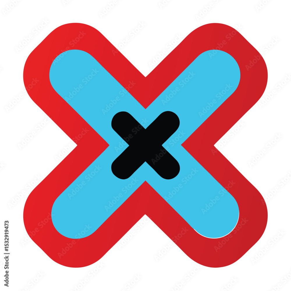 Obraz premium red cross mark vector icon 