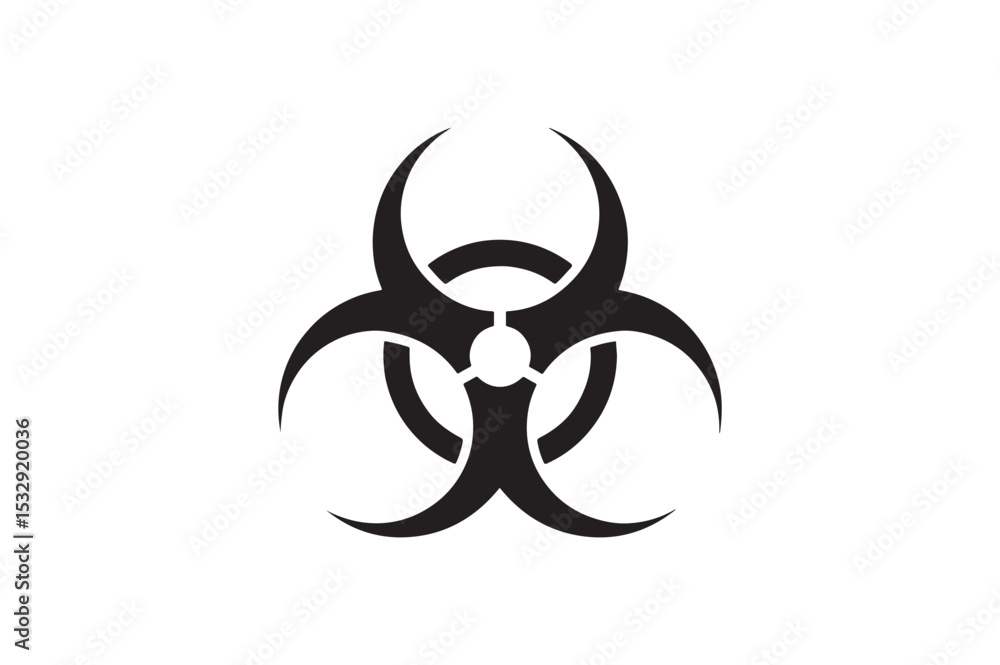 Biohazard Symbol silhouette vector with white background Biohazard Symbol silhouette vector with white background