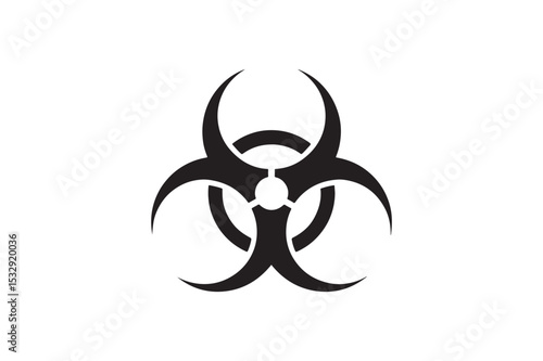 Biohazard Symbol silhouette vector with white background