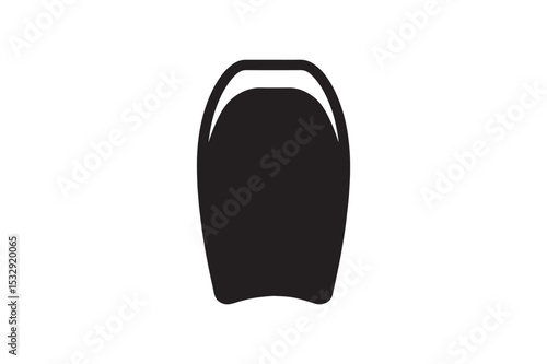 Bodyboard silhouette vector with white background
