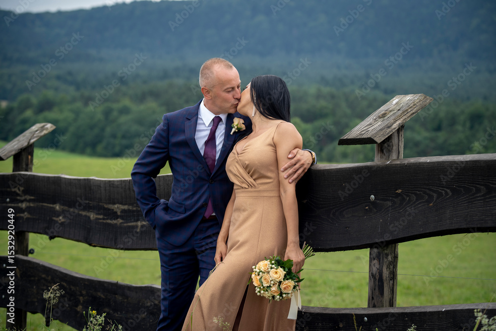 Fototapeta premium senior couple sitting on bench