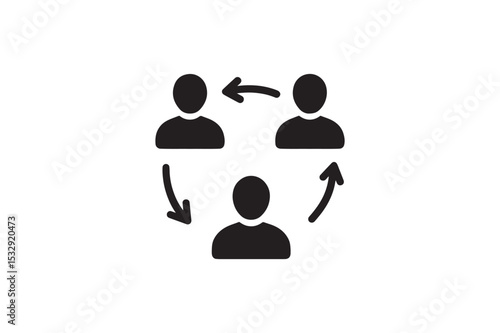 Contact Tracing silhouette vector with white background
