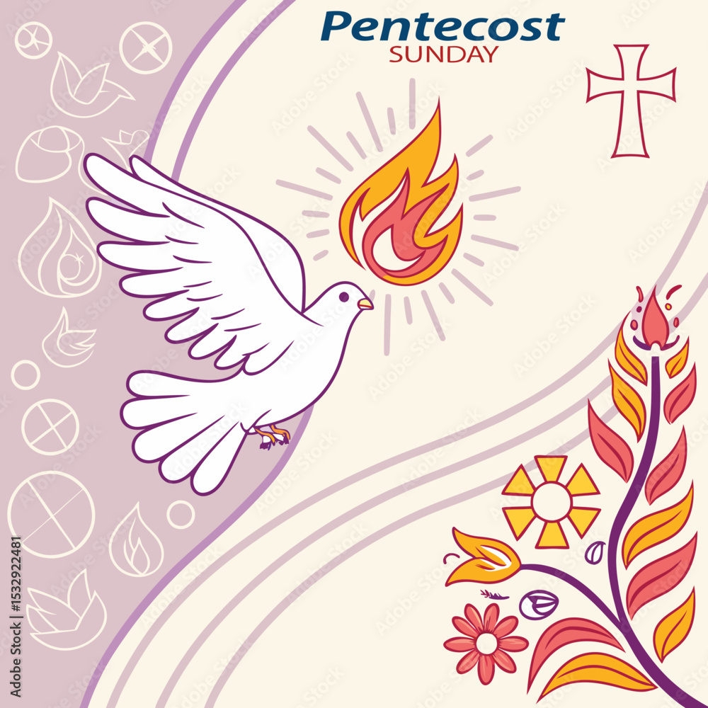 Fototapeta premium Spirit of Pentecost Rejoice & Renew