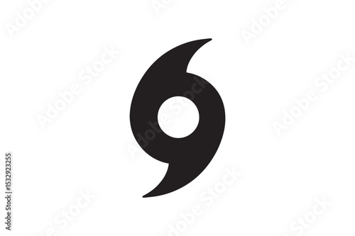 Hurricane Symbol silhouette vector with white background