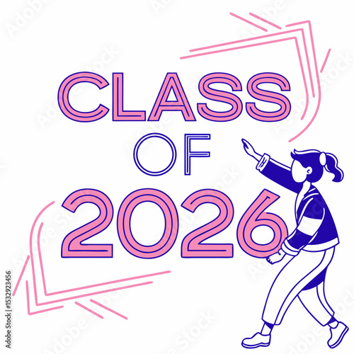 Class of 2026 graduation girl student design