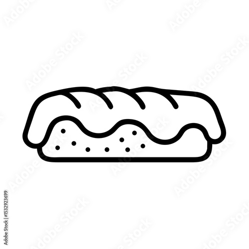 Apple Strudel Outline Icon Vector Illustration