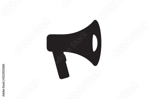 Megaphone silhouette vector with white background