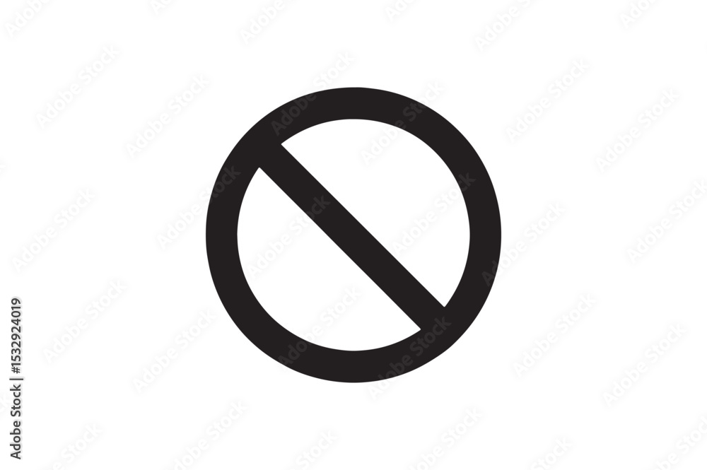 No Entry Sign silhouette vector with white background No Entry Sign silhouette vector with white background
