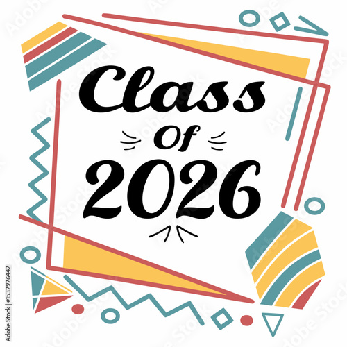 Class of 2026 graduation retro design
