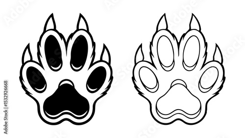 Fox Paw Print Icon vector. Forest Animal Fox Pawprint Logo