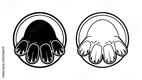 Pig Hoof Paw Print Icon vector. Pig Pawprint Logo