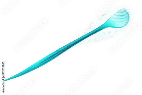 The radiant cyan tongue scraper promises fresh breath with a touch of modern dental care in a on transparent background
