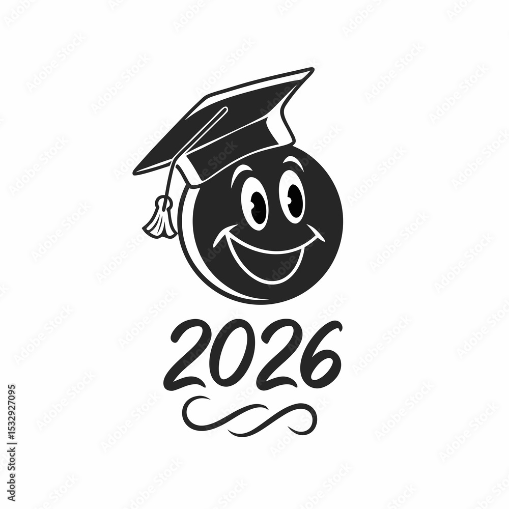 Fototapeta premium Happy graduation smiley face 2026 class