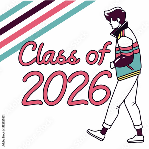 Class of 2026 retro graduate walking style