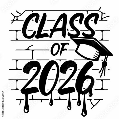 Class of 2026 graduation design brick wall