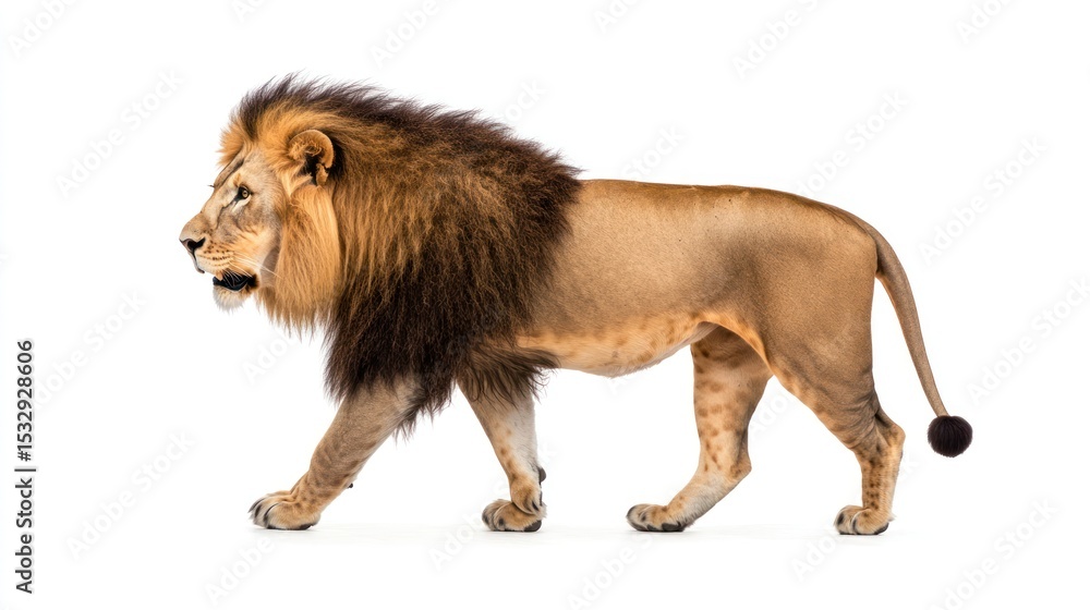 Obraz premium Lion walking profile