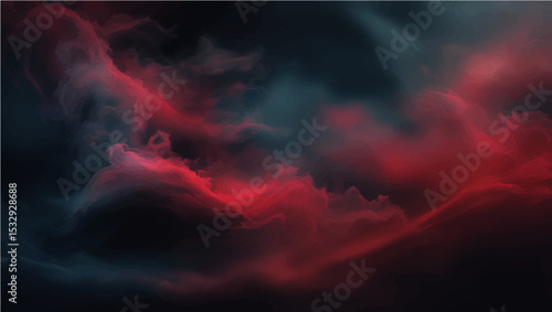 Abstract red smoke and flame patterns create a dark, fiery background with a burning motion design
