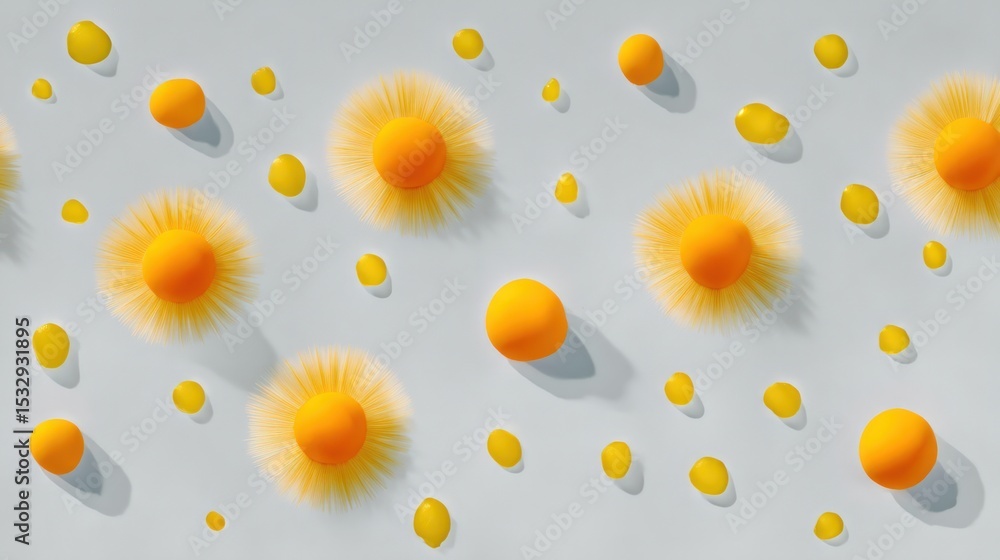 Obraz premium Minimal Flat Sunburst Pattern in Light Pastel Yellow