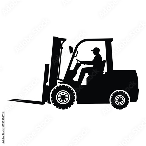 Forklift icon. Simple illustration of forklift vector icon for web