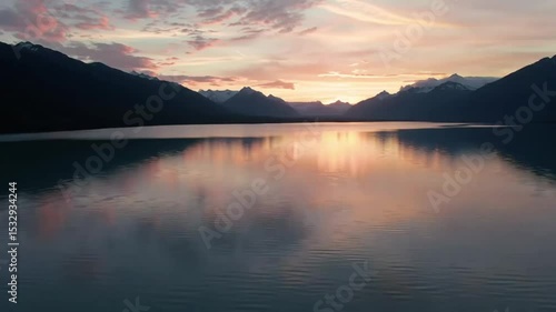 Wallpaper Mural Serene mountain lake at sunset Torontodigital.ca