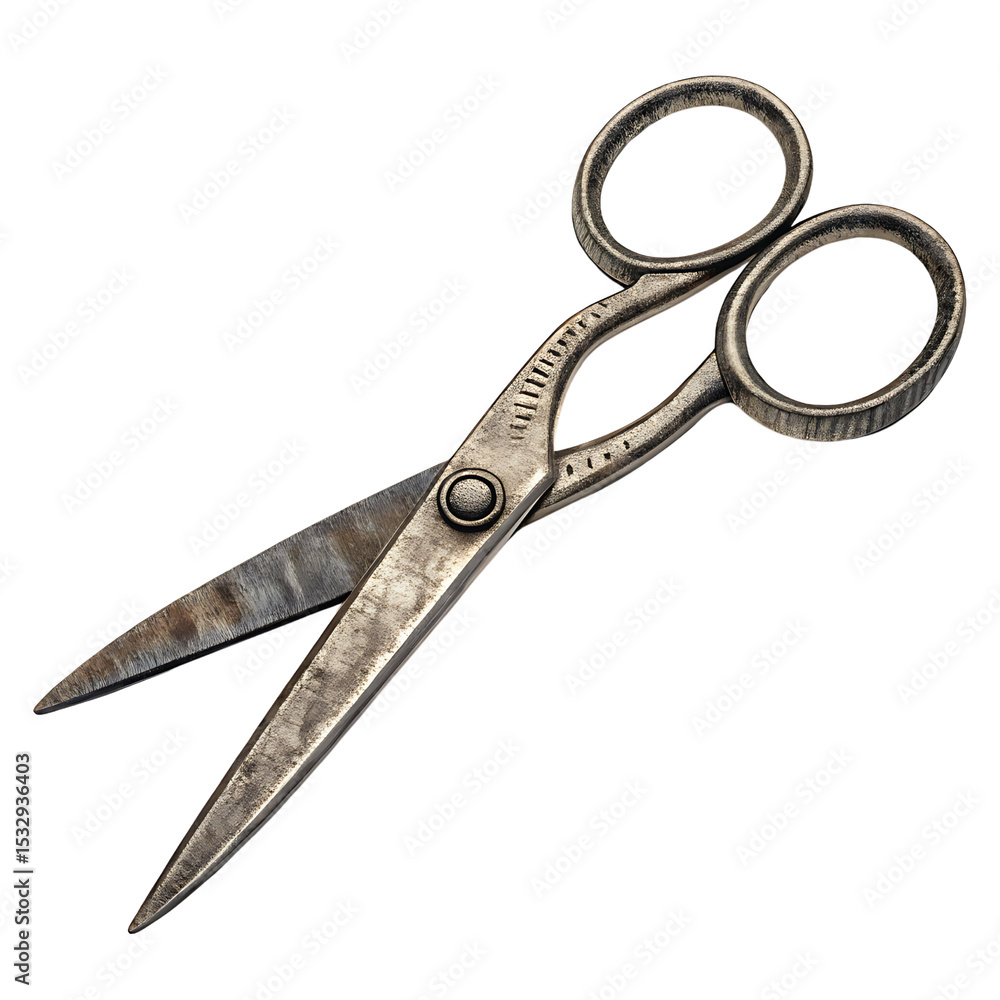 Obraz premium old scissors isolated on transparent background