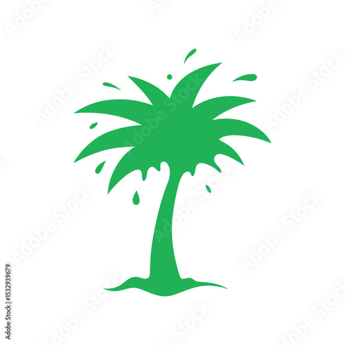 palm tree emerging from paint splash vector