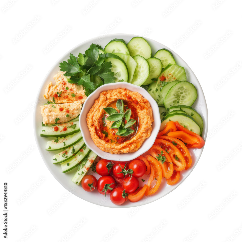 Roasted Red Pepper Hummus with Fresh Vegetables Platter Roasted Red Pepper Hummus with Fresh Vegetables Platter