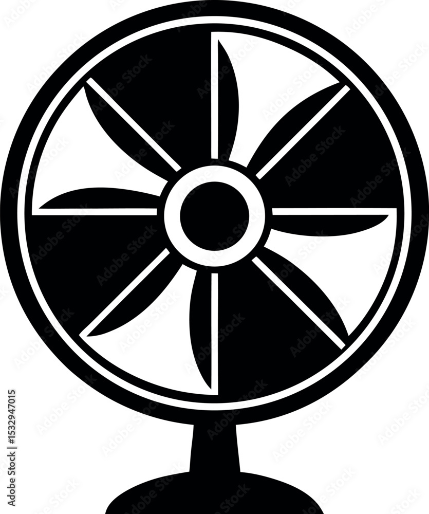 Fototapeta premium A fan that is black and white with a picture of a fan on it 