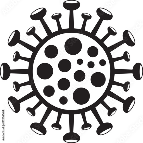 Virus Icon Black White Illustration