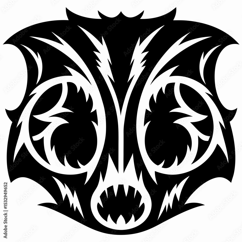 Fototapeta premium Ghostly Raccoon Skull Tattoo Mascot Design