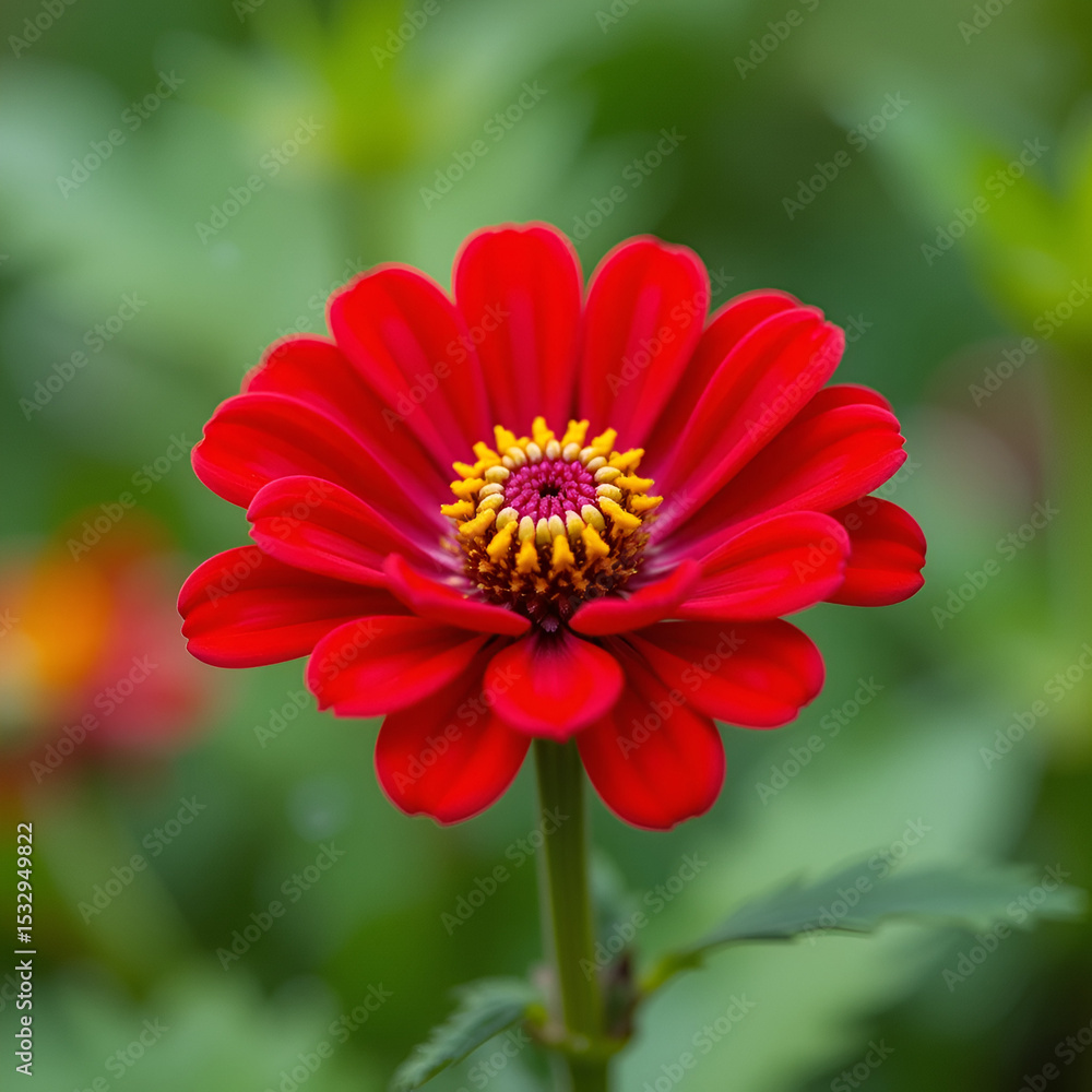 Zinnia angustifolia | Narrowleaf zinnia. Close up of red flower head Zinnia angustifolia | Narrowleaf zinnia. Close up of red flower head