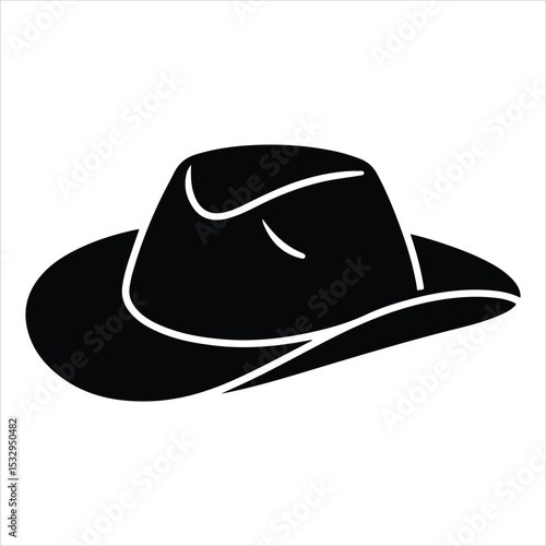 fedora  hat icon vector silhouette on white background.