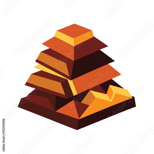 Abstract Brown Orange Gold Geometric Shapes Pile vector
