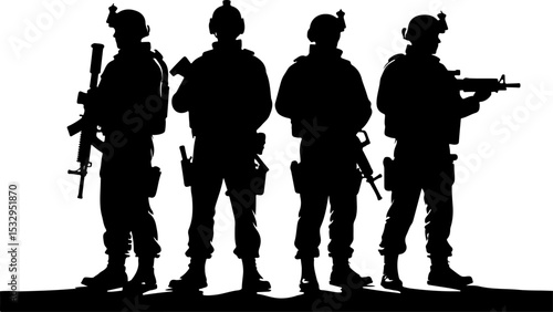  American military, army, Soldiers Vector Silhouette bundle