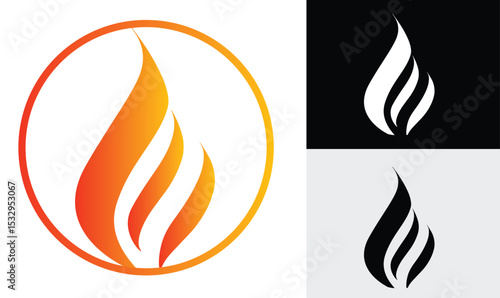 set of fire logo designe