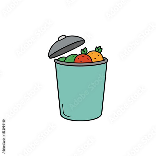 Compost Bin with Food Scraps in Eco Friendly Design