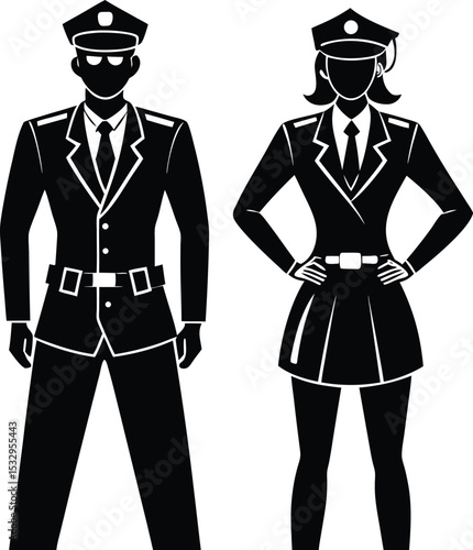Two Female Military Officers Standing Side by Side with Confidence